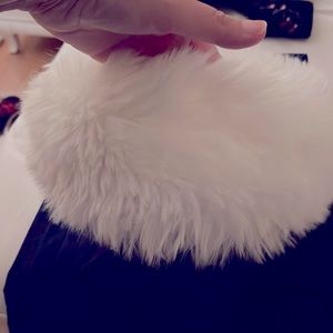 Fur Headband hat fluffy soft white super comfortable faux fur